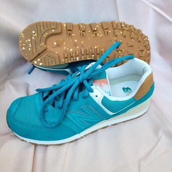 New Balance Shoes - New Balance 574 Teal Athletic Shoes